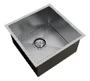 Cuba De Sobrepor Quadrada 35x35cm Em Aço Inox Escovado c Válvula De Ø4.1/2"
