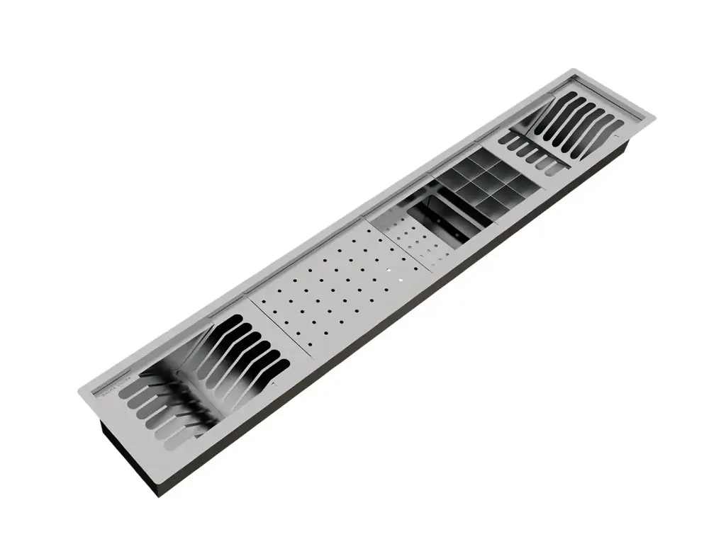 [1443] Kit Escorredor Sobrepor Calha Úmida Kitchen 5 Módulos 118cm
