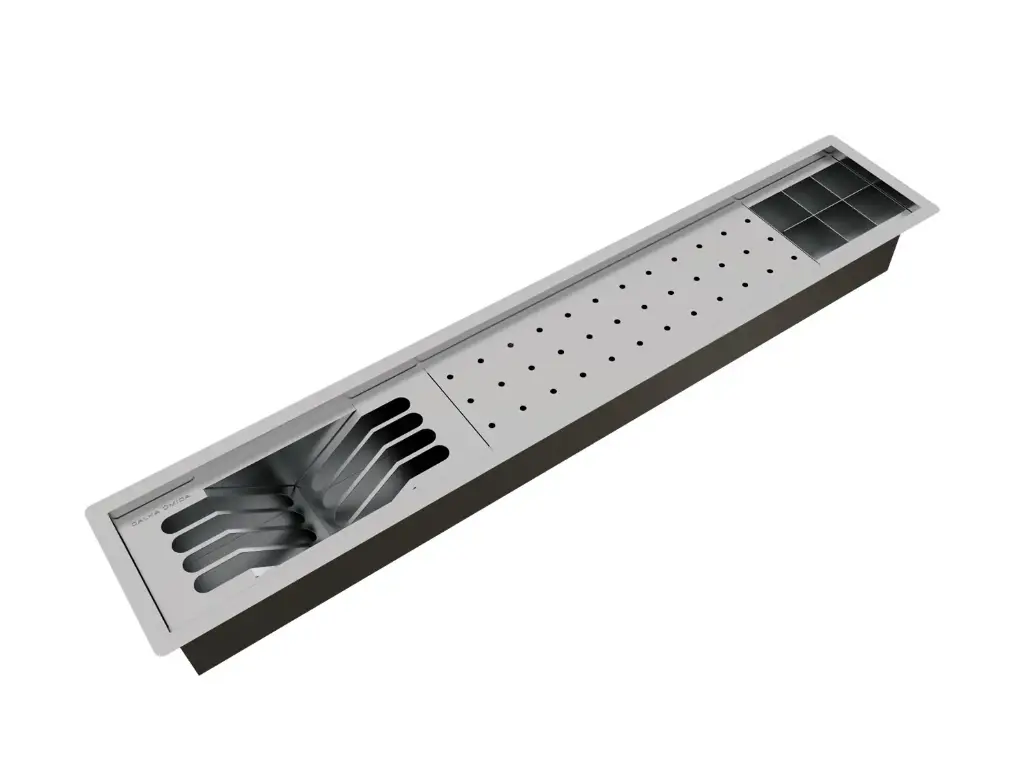 [1445] Kit Escorredor Sobrepor Calha Úmida Slim 3 Módulos 85cm