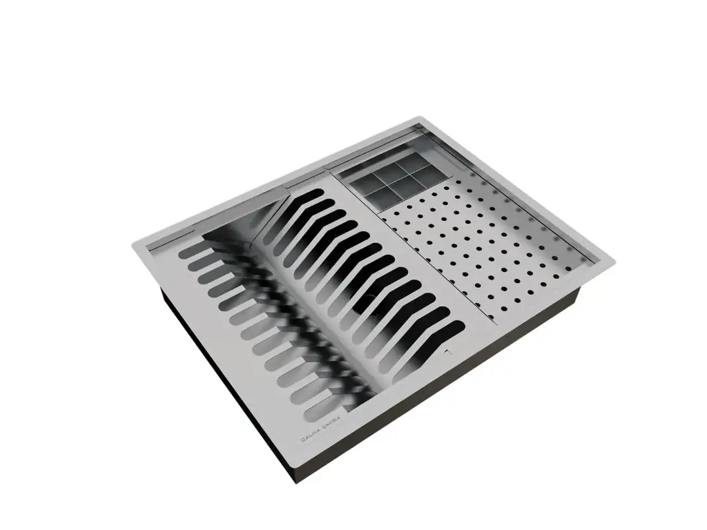 [1446] Kit Escorredor Sobrepor Calha Úmida Quadratta 3 Módulos