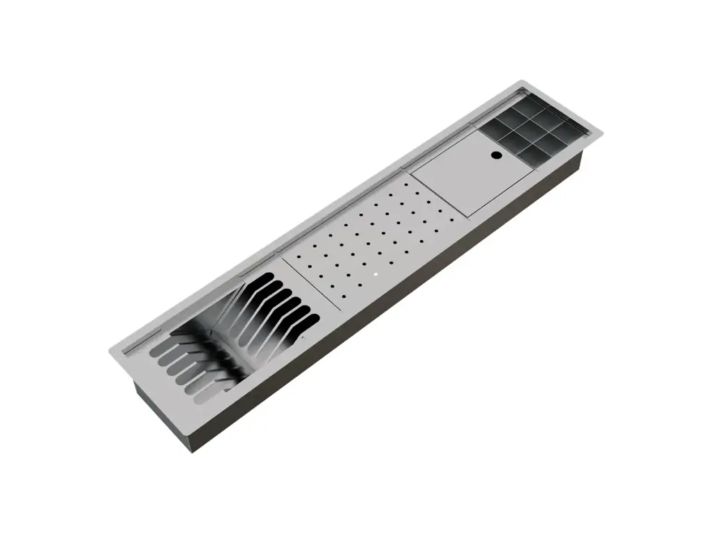 [1447] Kit Escorredor Sobrepor Calha Úmida Kitchen 4 Módulos 90cm PEDT