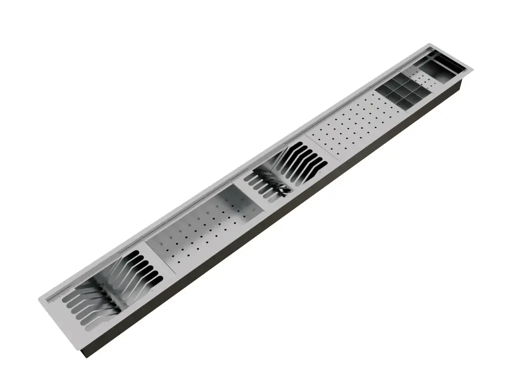 [1449] Kit Escorredor Sobrepor Calha Úmida Kitchen 6 Módulos 153cm