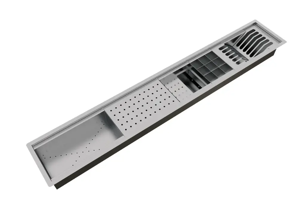 [1450] Kit Escorredor Sobrepor Calha Úmida Kitchen 5 Módulos 118cm PH29,1cm