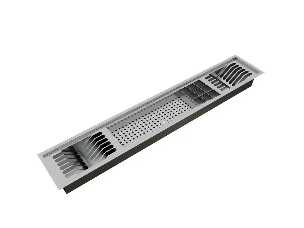 [1461] Kit Escorredor Sobrepor Calha Úmida Kitchen 4 Módulos 118cm