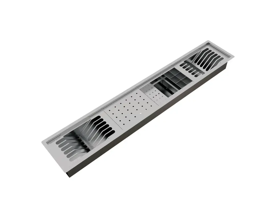[1462] Kit Escorredor Sobrepor Calha Umida Kitchen 5 Módulos 108cm