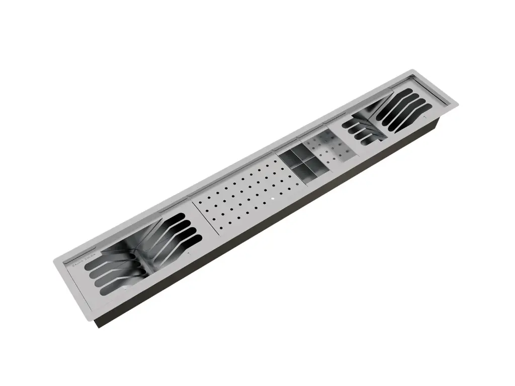 [1463] Kit Escorredor Sobrepor Calha Úmida Slim 5 Módulos 100cm