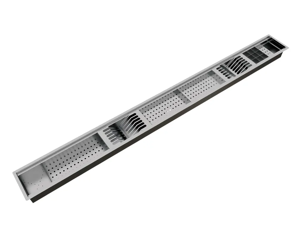 [1518] Kit Escorredor Sobrepor Calha Úmida Kitchen 8 Módulos 200cm
