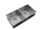 Cuba Dupla De Sobrepor Quadratta 80x40cm Em Aço Inox Escovado c Válvula De Ø4. 1/2