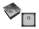 Cuba De Sobrepor Quadratta 35x35cm Em Aço Inox Escovado Com Válvula De 3.1/2