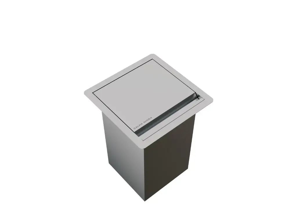 [1896] Lixeira Quadratta Kitchen 5L Em Aço Inox Escovado c Tampa Articulada