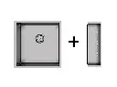 Cuba De Sobrepor Quadratta 40x40cm Em Aço Inox Escovado c Escorredor e Válvula De Ø4.1/2"