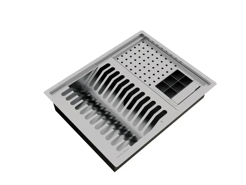 [2418] Kit Escorredor Sobrepor Calha Úmida Quadratta 4 Módulos PE CT