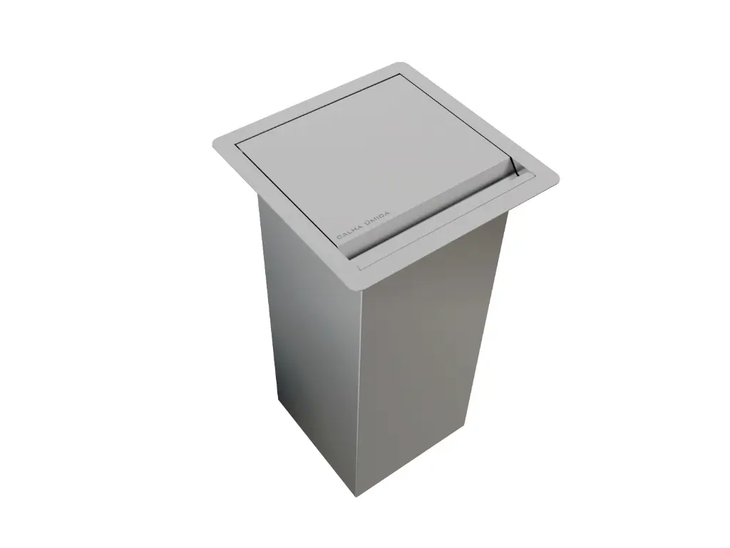 [2574] Lixeira Quadratta Kitchen 7L Em Aço Inox Escovado c Tampa Articulada