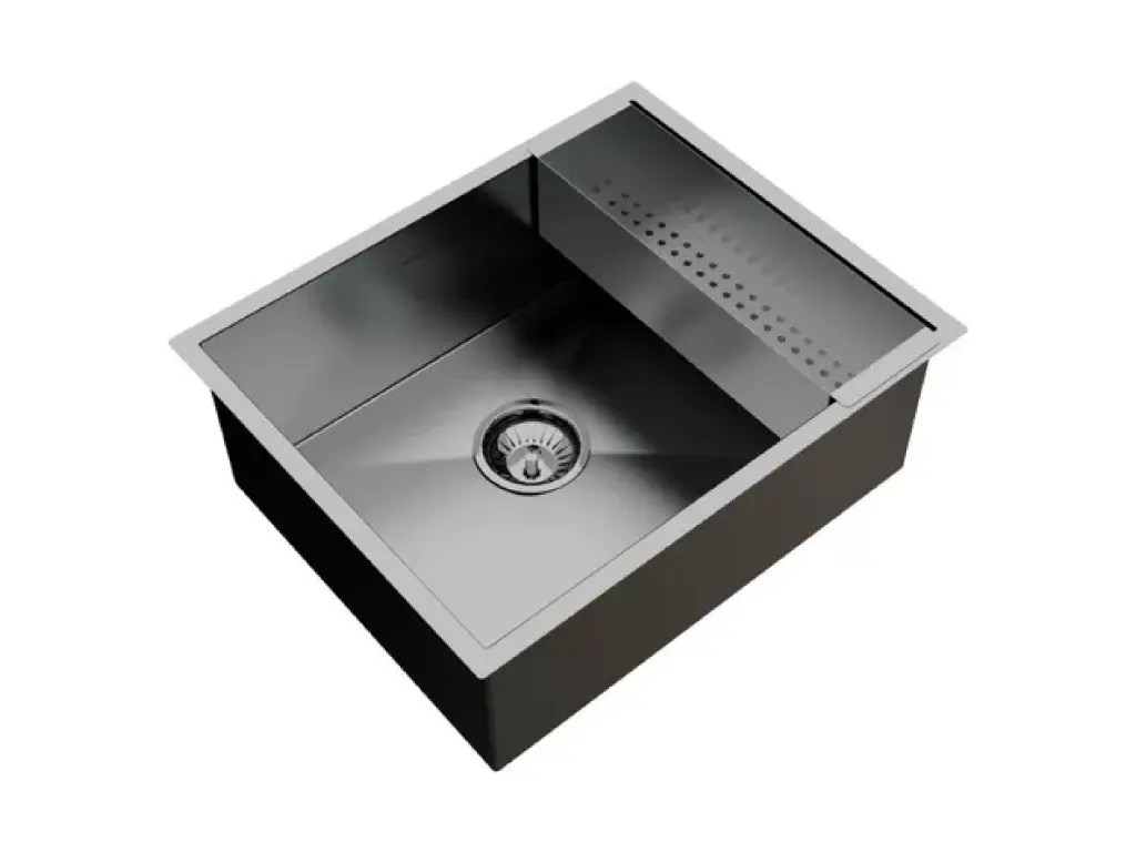 Cuba De Sobrepor Quadratta 50x40cm Em Aço Inox Escovado c Escorredor e Válvula De Ø4.1/2"