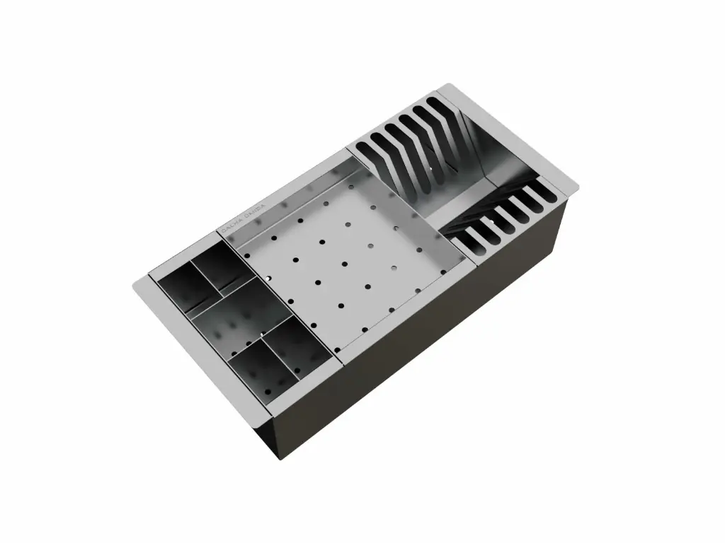 [2786] Kit Cesto Escorredor Calha Úmida 3 Módulos 42,3x20cm
