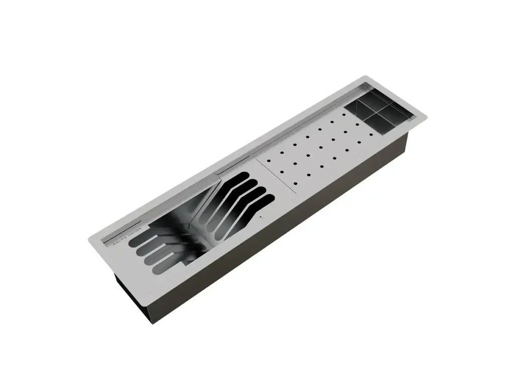 [2949] Kit Escorredor Sobrepor Calha Úmida Slim 3 Módulos 60cm