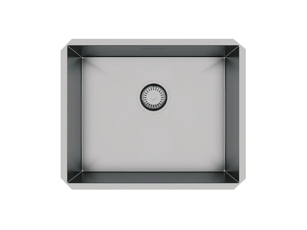 [4436] Cuba De Embutir Quadratta 50x40cm Em Aço Inox Escovado c Válvula De Ø4.1/2"