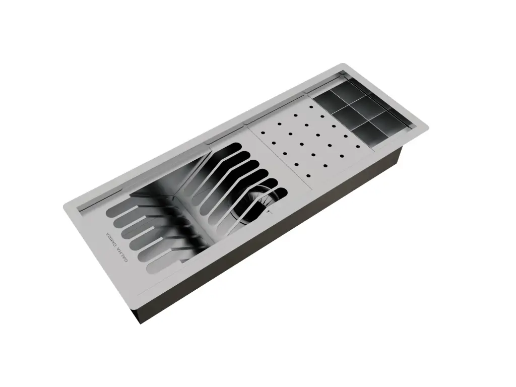 [3166] Kit Escorredor Sobrepor Calha Úmida Kitchen 3 Módulos 53cm
