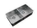 Cuba Dupla De Embutir Quadratta 80x40cm Em Aço Inox Escovado c Válvula De Ø4. 1/2"