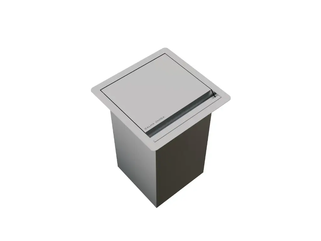 [3242] Lixeira Quadratta Kitchen 4L Em Aço Inox Escovado c Tampa Articulada