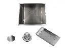 Cuba De Sobrepor Quadratta 60x40cm Em Aço Inox Escovado c Escorredor e Tampa Decorativa Para Válvula De Ø4.1/2"