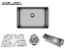 Cuba De Embutir Quadratta 60x40cm Em Aço Inox Escovado c Escorredor + Grade Aramada e Válvula De Ø4.1/2"
