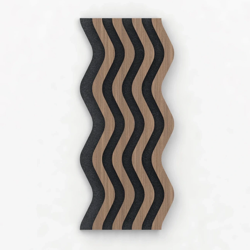 [186-YW1801] 186 Sound Absorption Panel - Small Wave Grille - Wood Grain Series (YW1801)