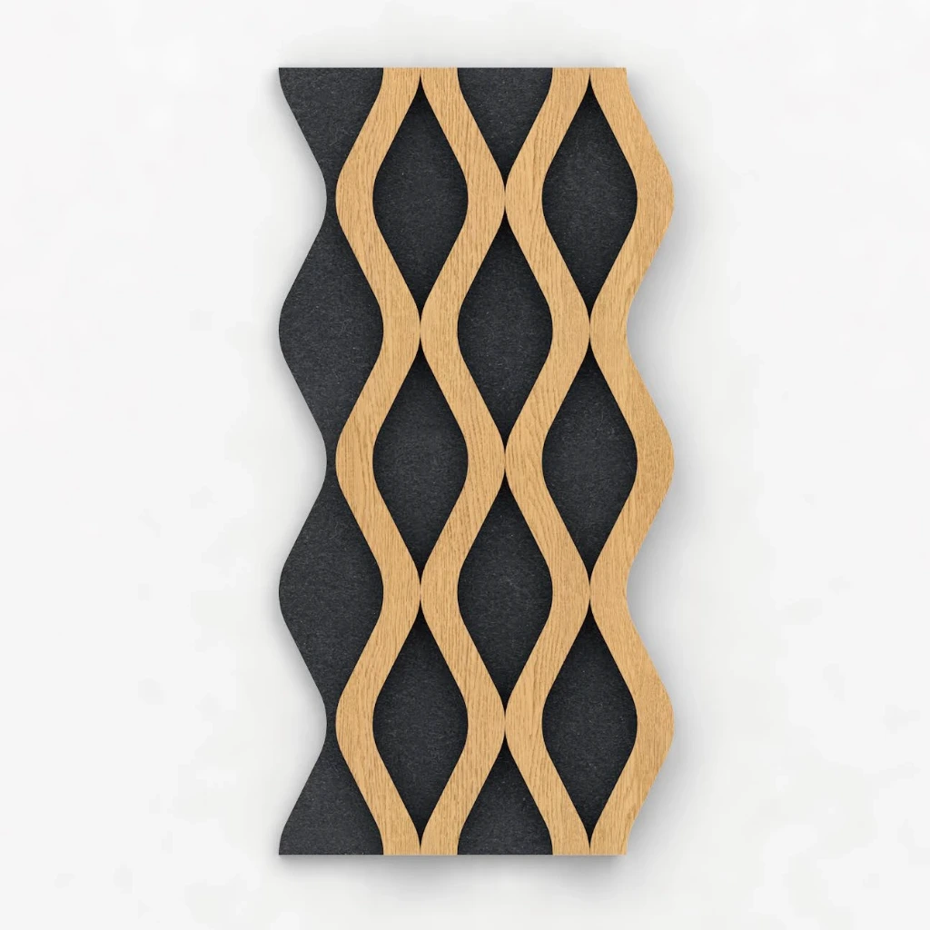 [210-YW1801] 210 Sound Absorption Panel - Small Sea Wave Grille - Wood Grain Series (YW1801)