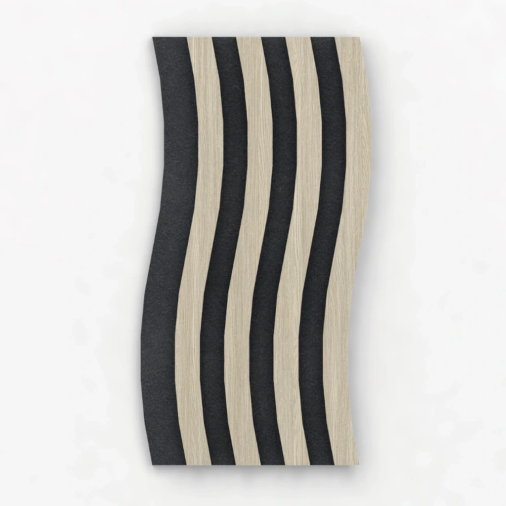 [225-YW1801] 225 Sound Absorption Panel - Big Wave Grille - Wood Grain Series (YW1801)