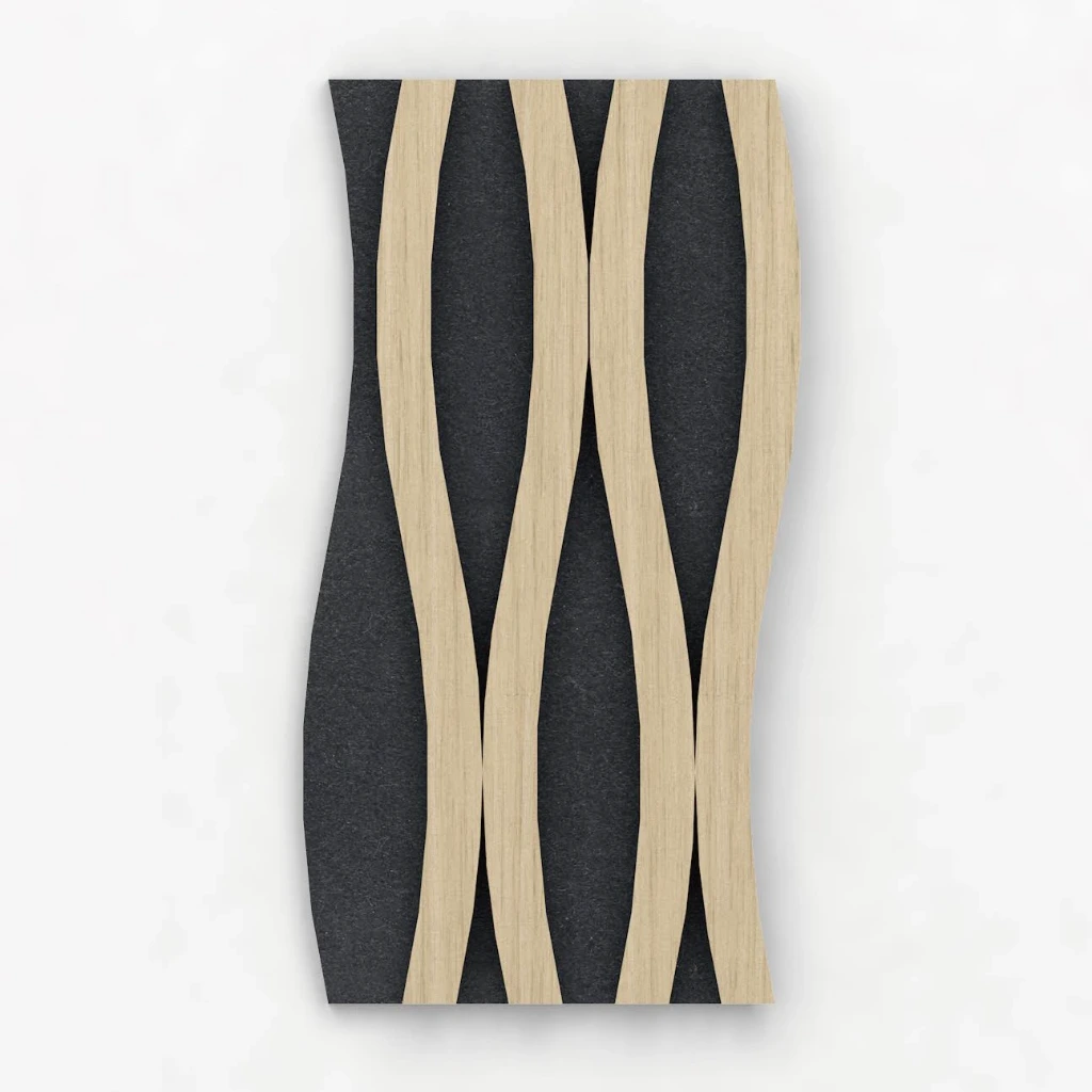 [225-YW1801] 225 Sound Absorption Panel - Big Sea Wave Grille - Wood Grain Series (YW1801)