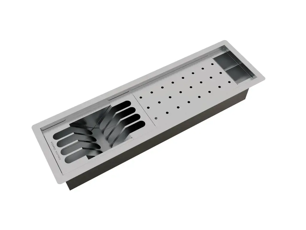 [3806] Kit Escorredor Sobrepor Calha Úmida Slim 3 Módulos 53cm