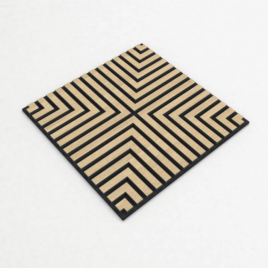 590 Sound Absorption Panel - Step Grille - Wood Grain Series