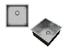 Cuba De Sobrepor Quadratta 40x40cm Em Aço Inox Escovado Com Válvula De 3.1/2