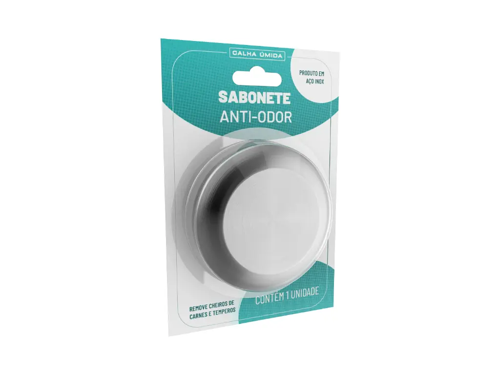 Sabonete Anti-Odor Em Aço Inox Escovado Ø7,7cm | Elimina Cheiros de Alho, Cebola e PeixeCod. do Produto: 3842