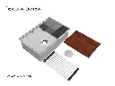 Cuba De Sobrepor Platino 60x40cm Em Aço Inox Escovado c Acessórios e Válvula De Ø4.1/2"