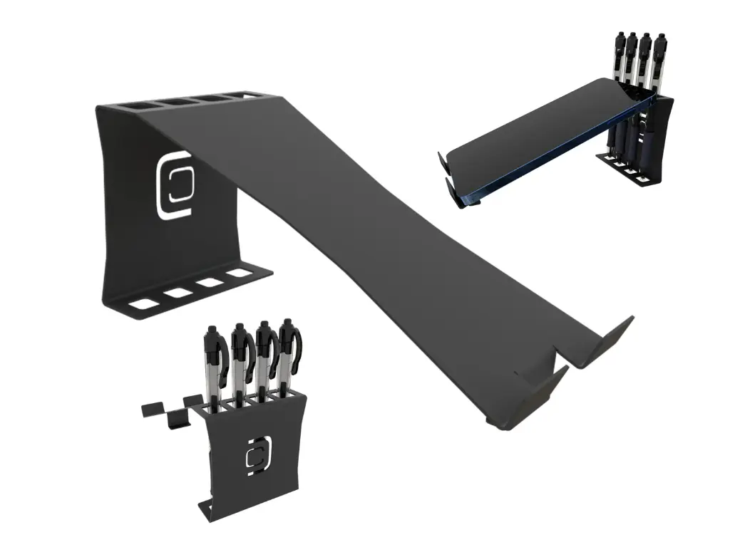 [3869] Suporte Para Celular/Tablet Com Porta Caneta Preto Fosco