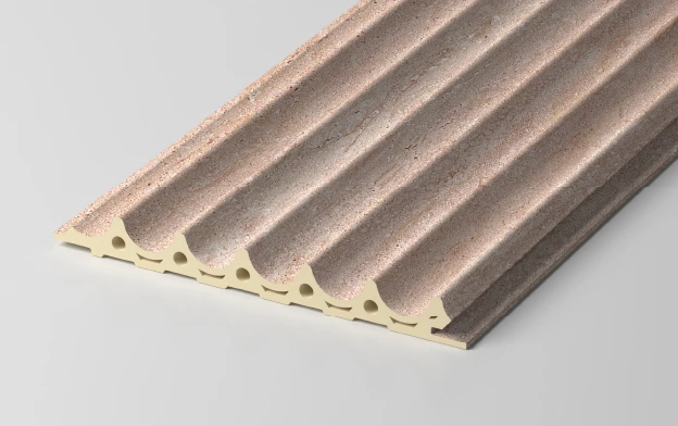 157 Inner Arc Grid Fluted Wall Panel - Stone Series