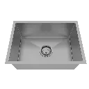 Cuba De Sobrepor Quadratta 50x35cm Em Aço Inox Escovado Com Válvula De 3.1/2