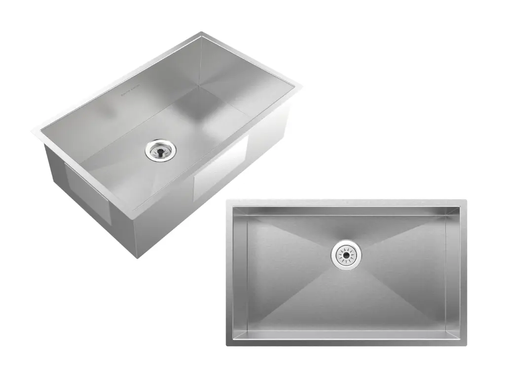 [3892] Cuba De Sobrepor Quadratta 60x35cm Em Aço Inox Escovado c Válvula De Ø3.1/2"