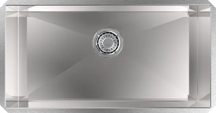 [4439] Cuba De Embutir Splendore 70x35cm Em Aço Inox Polido c Escorredor 20x5cm e Válvula De Ø4.1/2"