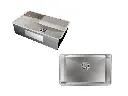 Cuba De Embutir Splendore 60x35cm Em Aço Inox Polido c Escorredor 18x2,5cm e Válvula De Ø4.1/2"