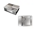Cuba De Embutir Splendore 50x35cm Em Aço Inox Polido com Escorredor 11x1,2cm e Válvula De Ø4.1/2"