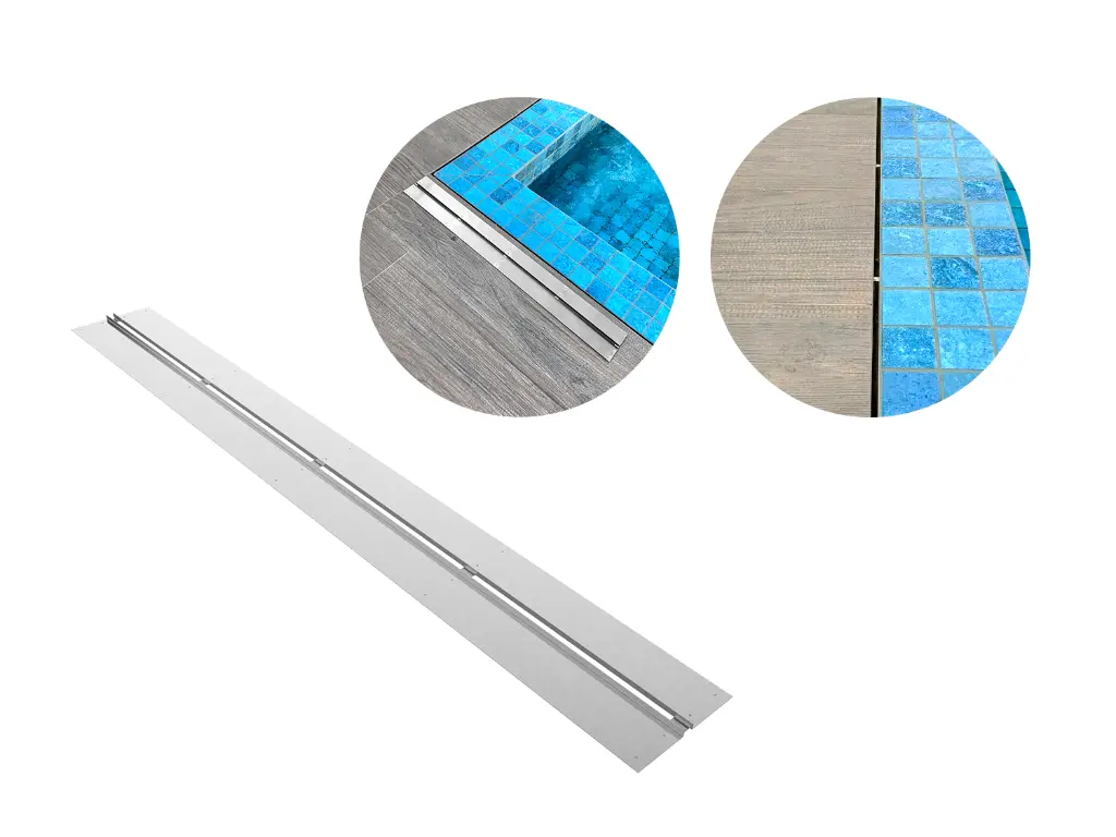 [4174] Ralo Slim Linear Calha Úmida Para Borda de Piscina 100x12cm