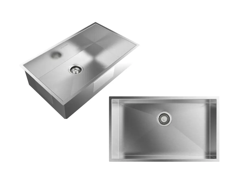 [4187] Cuba De Sobrepor Quadratta 70x40cm Em Aço Inox Escovado c Válvula De Ø4.1/2"