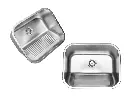 Tanque Monobloco Inox Acetinado 55x45cm Com Válvula De Ø3.1/2"