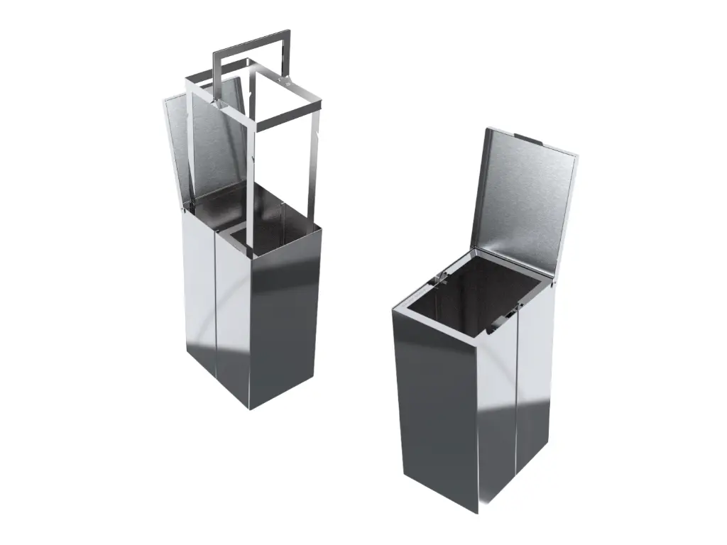 [4254] Lixeira Inox Slim 6,5l Calha Úmida Com Tampa Articulada Polida