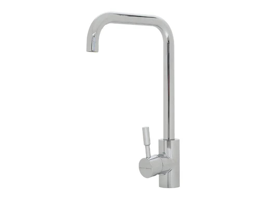 Torneira Monocomando Em Aço Inox Polido Bica Giratória e Arejador