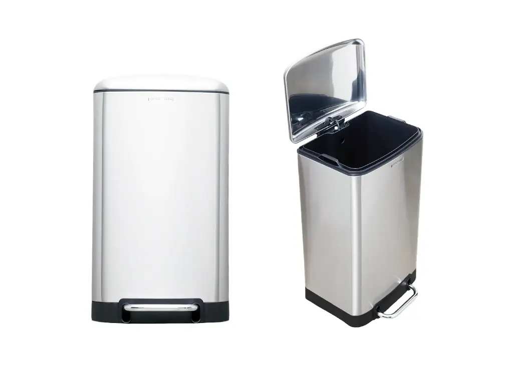 Lixeira Nobille 30L Com Pedal e Sistema de Amortecimento Para Tampa Em Aço Inox Escovado