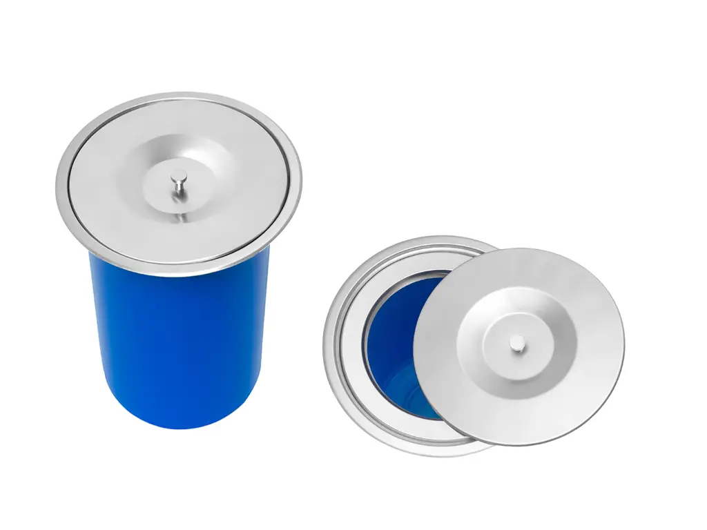 [4278] Lixeira De Embutir Basic 8L Balde Plástico Com Tampa Removível Em Aço Inox Escovado