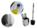 Escova Sanitária com Suporte em Aço Inox Polido 8x8x12cm